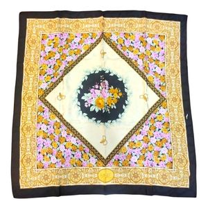 Signed Basile Twill Silk Scarf Carré 85 cm